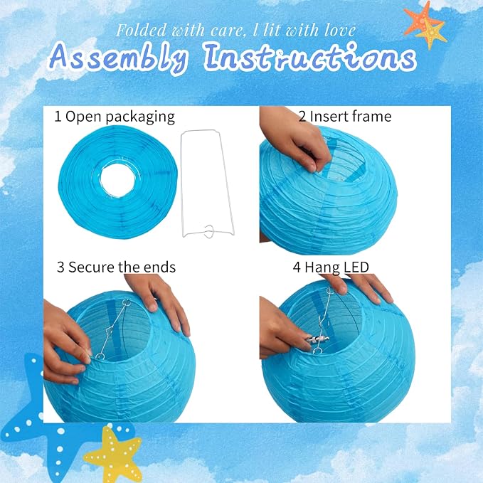 Blue Chinese Paper Lanterns - Image 7