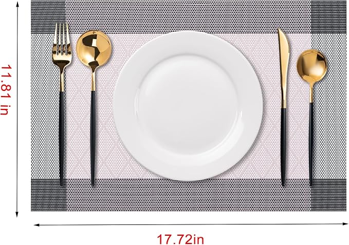 Placemats Set of 6 Washable Indoor | Outdoor Vinyl Place Mats - Image 2