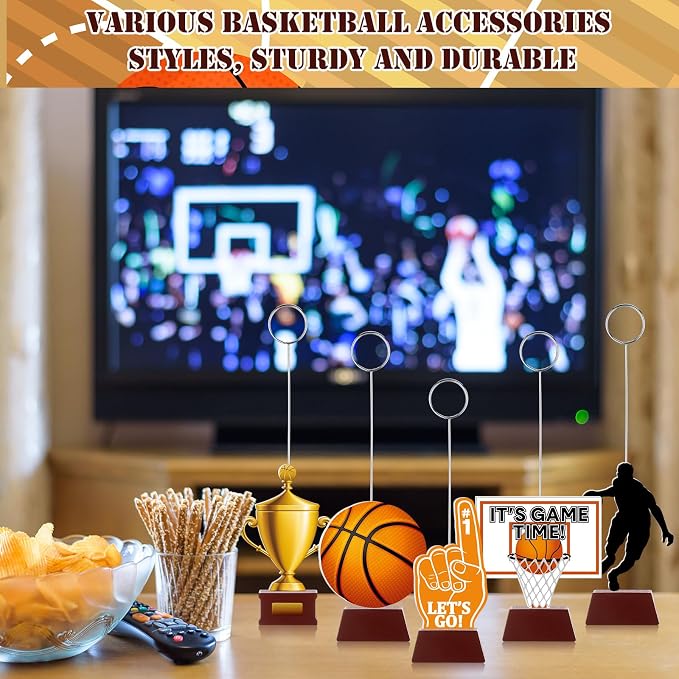RattanView 5 Pcs Basketball Themed Party Decorations Photo Holders Balloon - Image 5