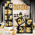 2026 Graduation Balloon Boxes Decorations – Clear Balloon Box Stack by Kreyfer