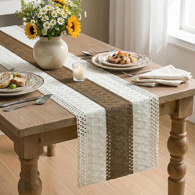 Artoid Mode Coffee Farmhouse Rustic Table Runner 12x48 Inch | Seasonal Holiday - Image 4