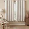 Ivory 100% Boho Blackout Curtains 63 Inch 2 Panels by Unknown