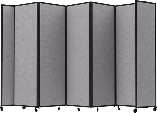 Versare Room Divider 360 Portable Wall Partition | Folding Panels | Large Freestanding Divider | Locking Wheels | Temporary Room Separator