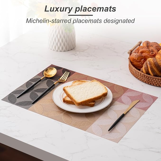 Placemats Set of 4 Washable Indoor | Outdoor Vinyl Place Mats - Image 5