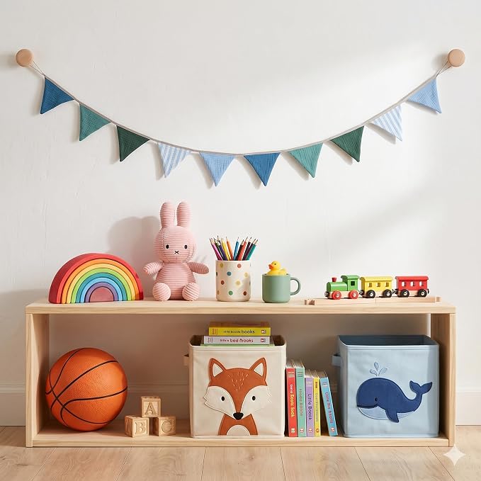 2Pcs Triangle Bunting Flag No-DIY Cotton Fabric Garland Reusable Party Banner - Image 6