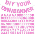 DIY Banner Kit with Letters Glitter Pink Customizable Birthday Graduation by mifengda