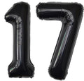 Jonhamwelbor 17 Number Balloons Black Big Giant Jumbo Big Large 17 or 71 Foil by Jonhamwelbor