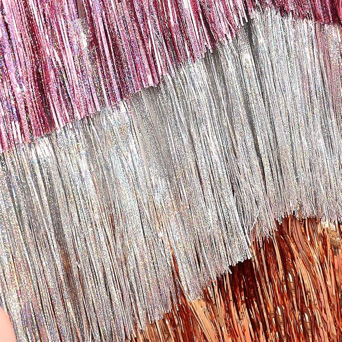Premium Glitter Silver Fringe Tinsel Garland - Image 7