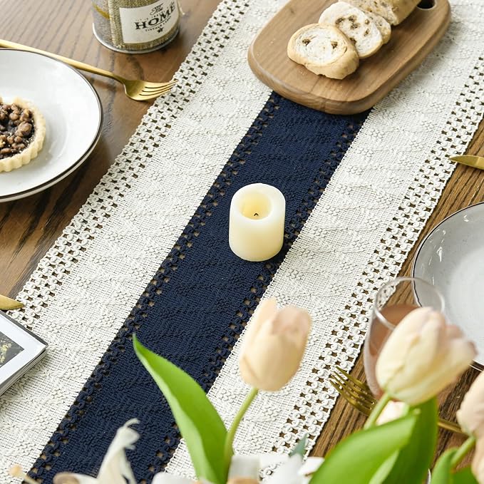 Artoid Mode Dark Blue Farmhouse Rustic Table Runner 12x48 Inch | Seasonal - Image 4