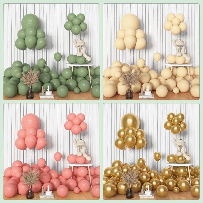 Amandir 153pcs Retro Green Pink Balloon Garland Arch Kit Different Sizes | 18 - Image 7