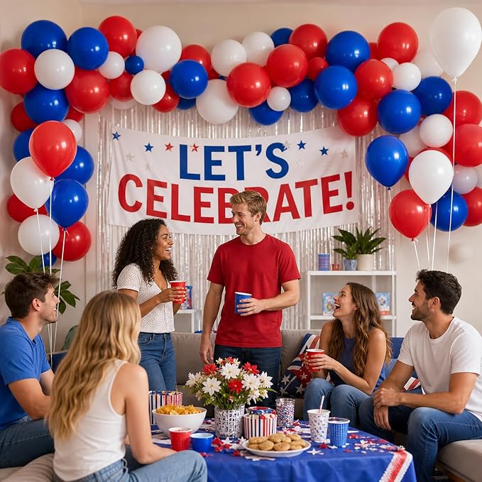 KBZVNAF Red White and Blue Balloons 60 Pack 12 inch | 4th of July Decorations - Image 6