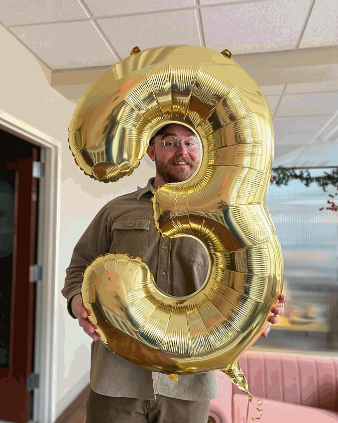 28 Balloon - Champagne Gold Birthday Number Balloons, 40 Inch Decorations | - Image 9