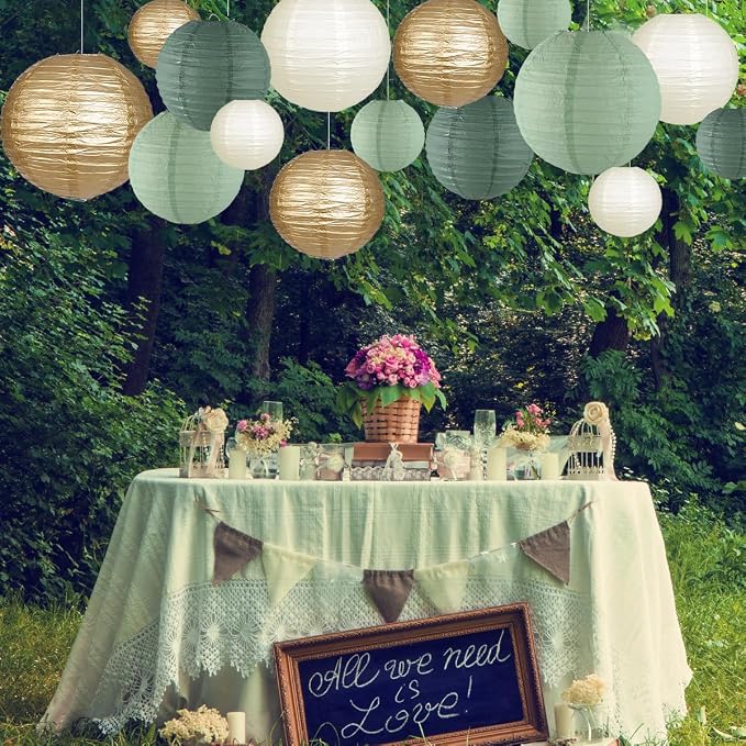 Paper Lanterns Decorative, Round Hanging Paper Lanterns Decorations - Image 6