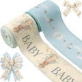 YKW 2.5 Inch Baby Blue Ribbon Wired Edge Teddy Bear Hot Air Balloon Ribbon by YKW