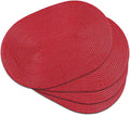 Placemats Set of 4, Woven Oval Braided Dining Table Mats | 12 x 17.5 Inch Size by Noctiflorous