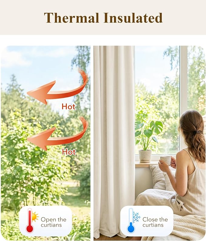 Ivory White Velvet Curtains for Nursery Back Tab, W52 x L90, Back tab Drapes - Image 6