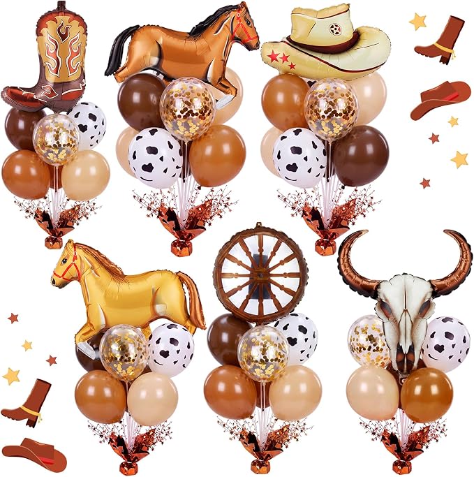 Civaner Cowboy Party Balloons Stand Kit 6 Sets by Civaner