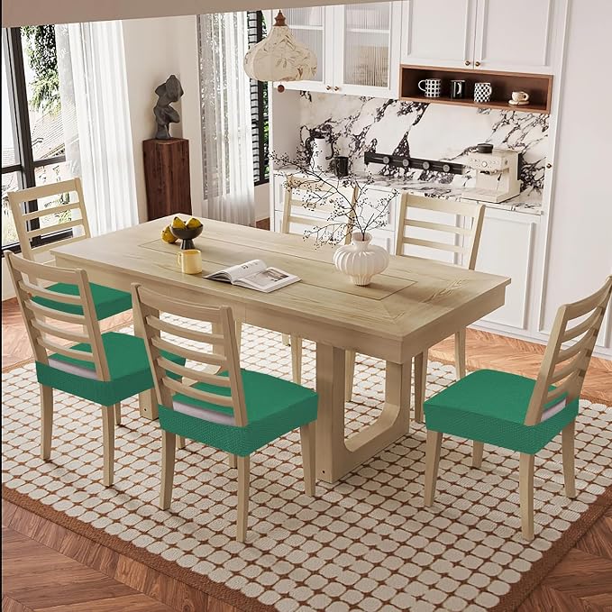 Smiry Waterproof Seat Covers for Dining Room Chairs, No Rear Covers | Stretch - Image 8