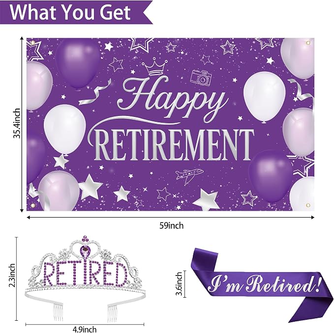 Holkcog Purple Retirement Party Decorations - Image 3