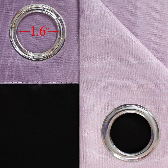 Pink and Purple Curtains 54 Inch Length 2 panels, Full Light Blocking Ombre - Image 7
