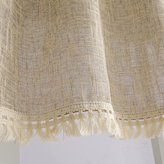Beda Home Tassel Linen Textured Swag Curtain Valance - Image 5