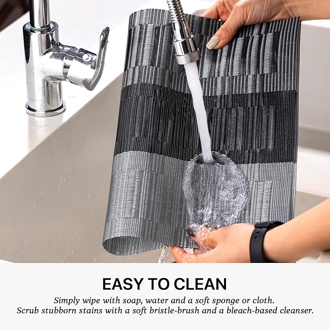 LEXMORE Placemats Set of 4 Vinyl/Plastic Woven Place Mats - Image 4