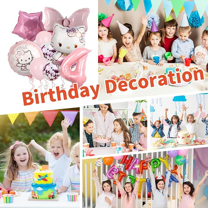 Cartoon Party Balloons, Cute Number 4 Balloon - Image 7