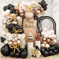 Black and Gold Balloon Arch Garland Kit, Graduation Balloons Black White Sand by Paeyeq