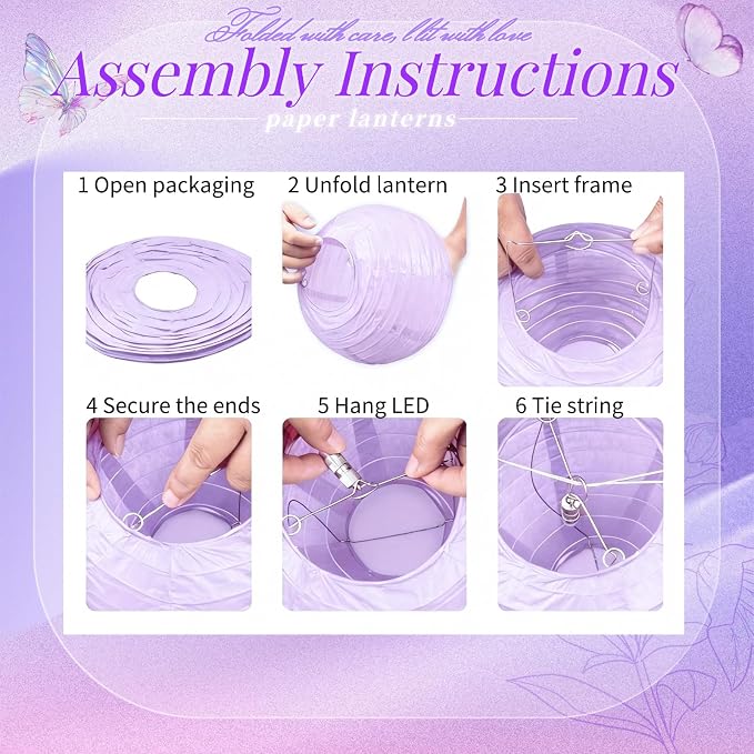 Light Purple Chinese Paper Lanterns - Image 8