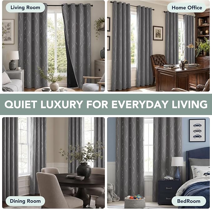 Deconovo 100% Blackout Living Room Curtains 84 Inches Long, Thermal Insulated - Image 6