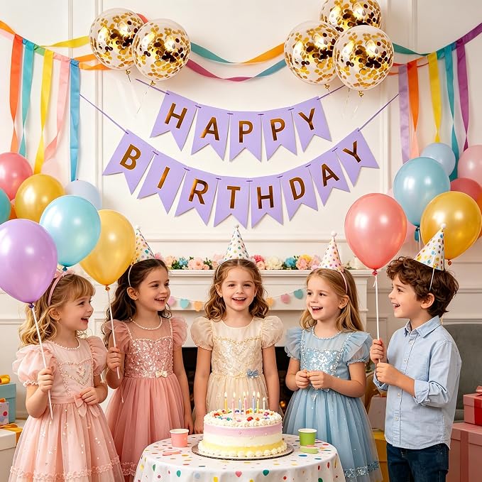 Happy Birthday Banner Sign Bunting Hanging Decorations - Image 3