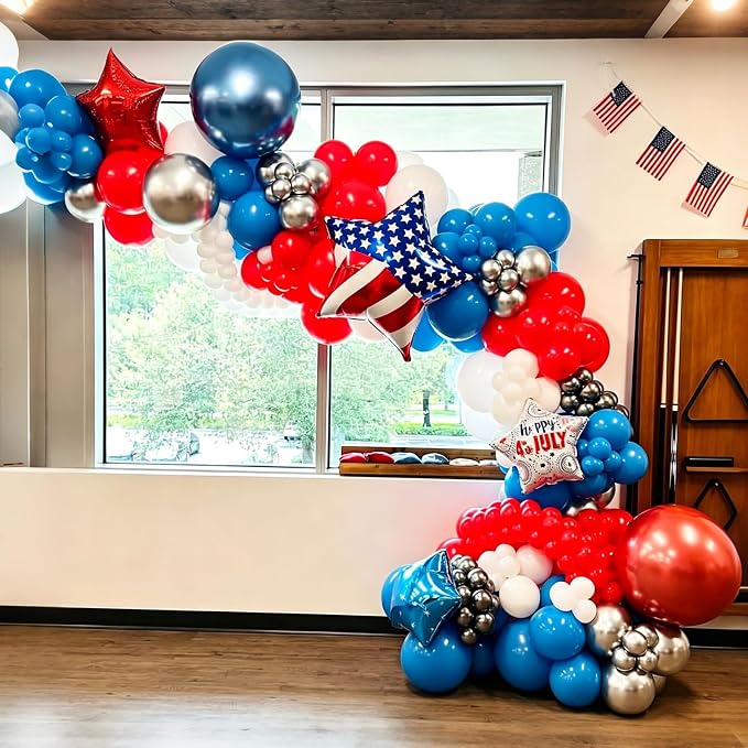 Lukiituke Red White and Blue Balloons, Birthday Decorations - Image 9