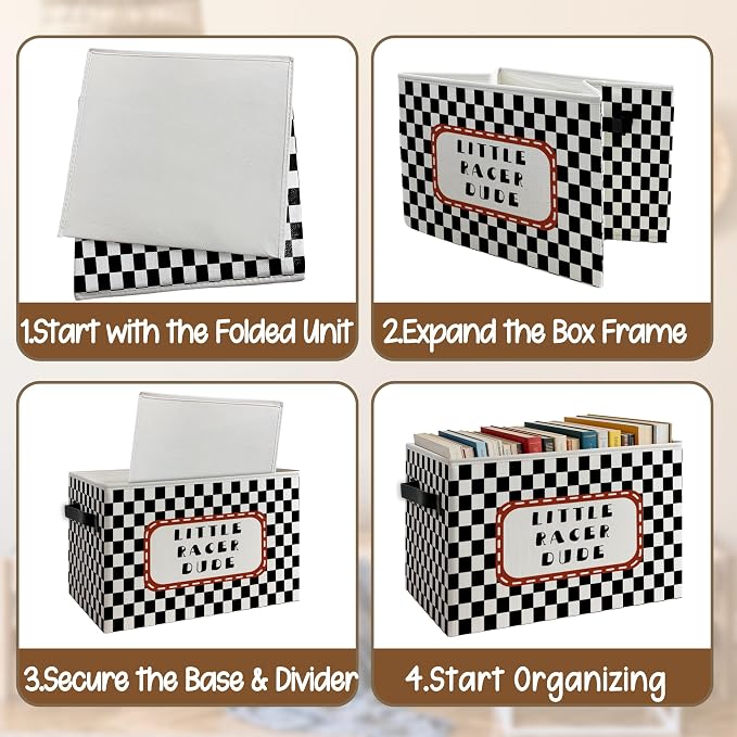 Race Car Boy Nursery Foldable Storage Bins Box - Image 4