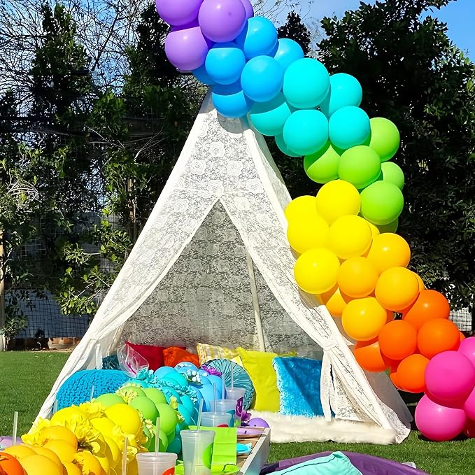 Voircoloria 98pcs Rainbow Balloons Garland Arch Kit, 18 12 10 5 Inch | - Image 6