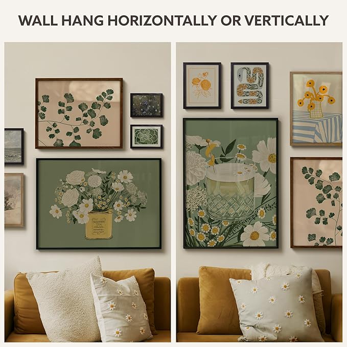 Opposite Wall - 14x18 in - Black Solid Oak Wood Picture Frame - Lightweight, Versatile & Shatterproof - Wall Hanging Poster or Photo Frame - Wall Decor for Office, Gallery & Home