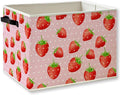 Pink Strawberry Foldable Storage Bins Box by KSDUT
