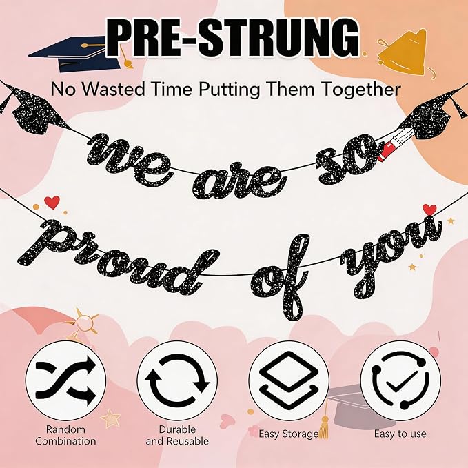 Graduation Decorations 2026 2027 | Pre-Strung Class of 2026 Graduation Banner - Image 3