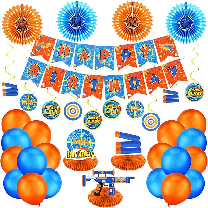 30 Pieces Dart Happy Birthday Supplies Gun Decoration Banner Latex Balloons by Skylety