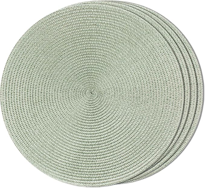 FunWheat Round Braided Placemats Set of 4 Table Mats by FunWheat