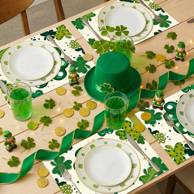 50PCS St. Patrick's Day Disposable Paper Placemats, Lucky Irish Decorative | - Image 6