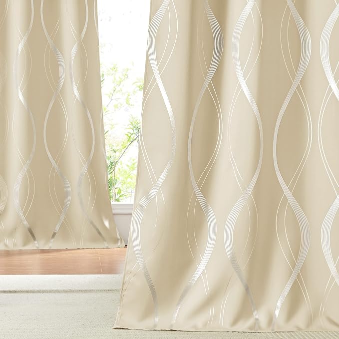 NICETOWN Kitchen Blackout Curtain Panels, Stone Blue, 34 by 54 Inch, Window by NICETOWN