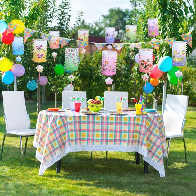 LIHAO 12pcs Chinese Paper Lanterns, Flower Lanterns, Home Party, Mid Autumn - Image 5