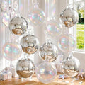 8 Pcs Silver Balloons and Iridescent Round Foil Balloons Holographic Metallic by Froova