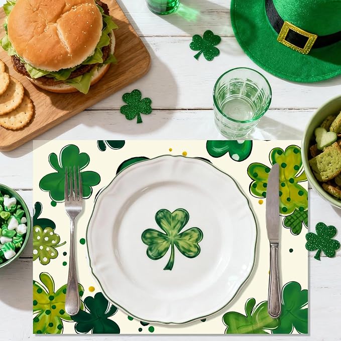 50PCS St. Patrick's Day Disposable Paper Placemats, Lucky Irish Decorative | - Image 3