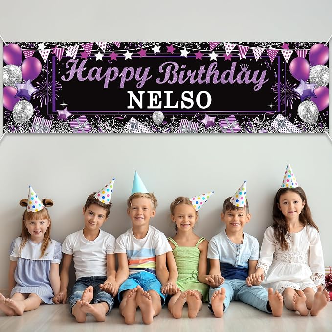 Lonfliness Personalized Birthday Banner Happy Birthday Party Decoration Custom - Image 4