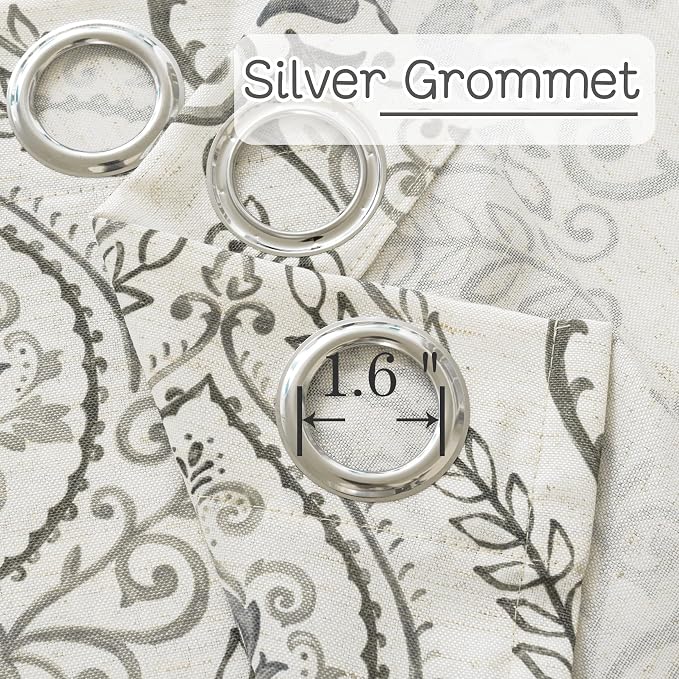Grey Linen Curtains 108 inches Long - Image 3