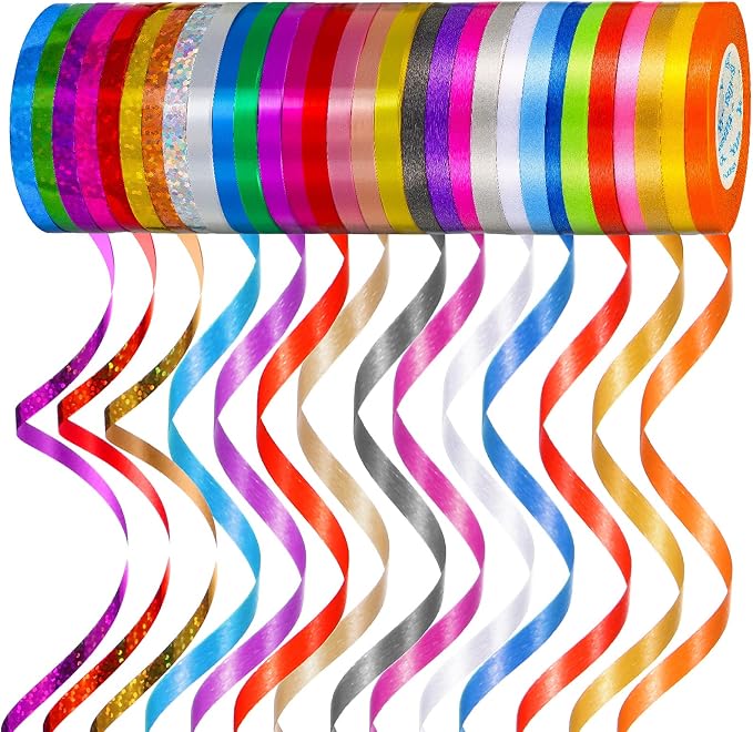 30 Rolls Curling Ribbons 1/5" Wide x 11 Yards 330 Yards Shiny Plastic Balloon by Unknown