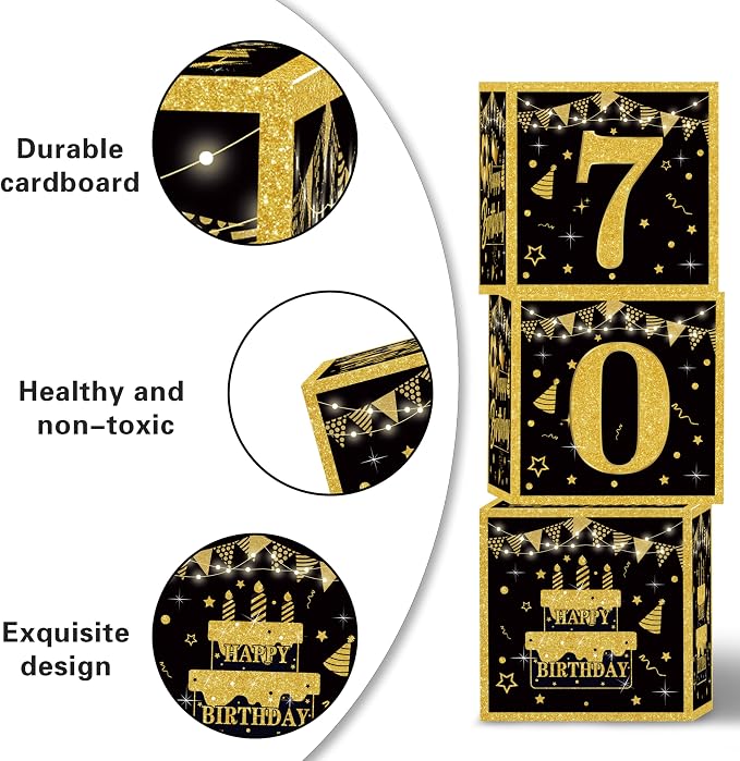 Gold 70th birthday decorations Kit - Image 4