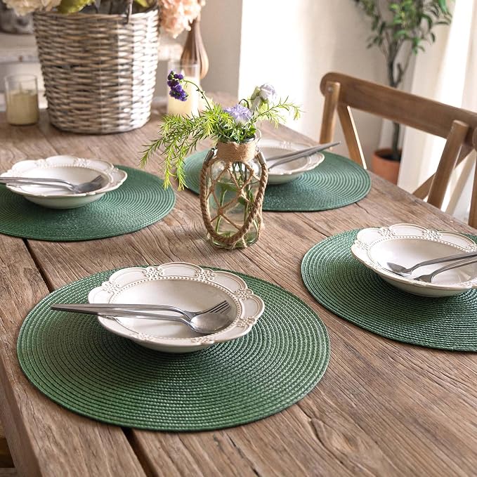 FunWheat Round Braided Placemats Set of 8 Place Mats - Image 7