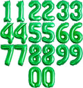 20 Pcs Green 16" Number Balloons 2 Sets 0-9 Foil Balloon Numbers Décor | Glossy by Makeyourpartypop